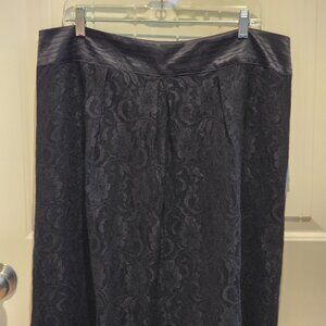 Worthington Black Lace Midi Skirt 16W Plus Size NWT Elegant Career Evening